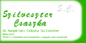 szilveszter csaszka business card