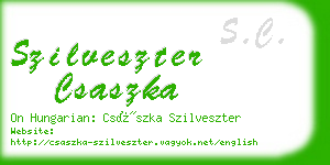 szilveszter csaszka business card